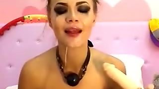 Used Party Chick Fucks Her Own Throat with Dildo - crankcams.com