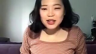 Cute Korean Girl Flashing on Camera