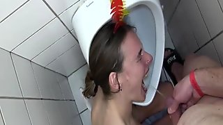 Skinny teen fist fucked and showered in piss